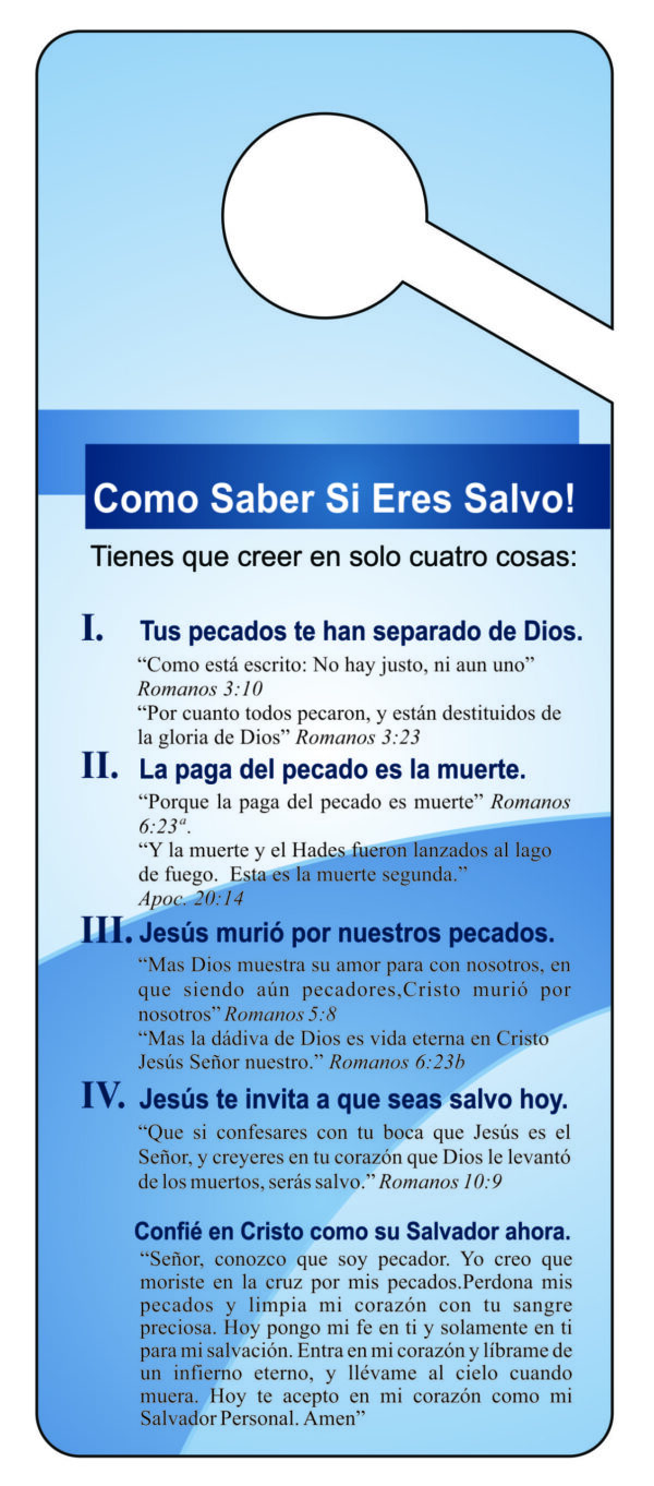 05 BLUE Custom Church Picture Door Hanger (SPANISH) - Image 3