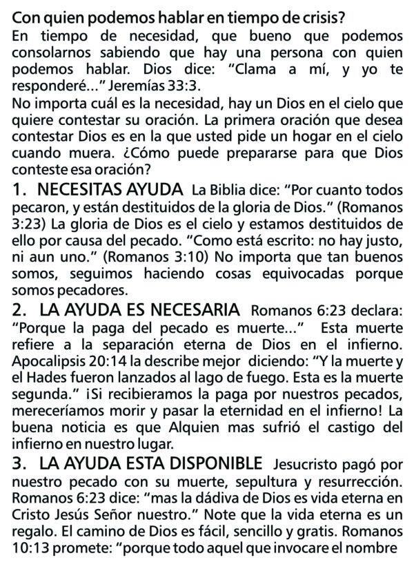 AYUDA - 24/7 Linea de Crisis (SPANISH GOSPEL TRACT) - Image 2