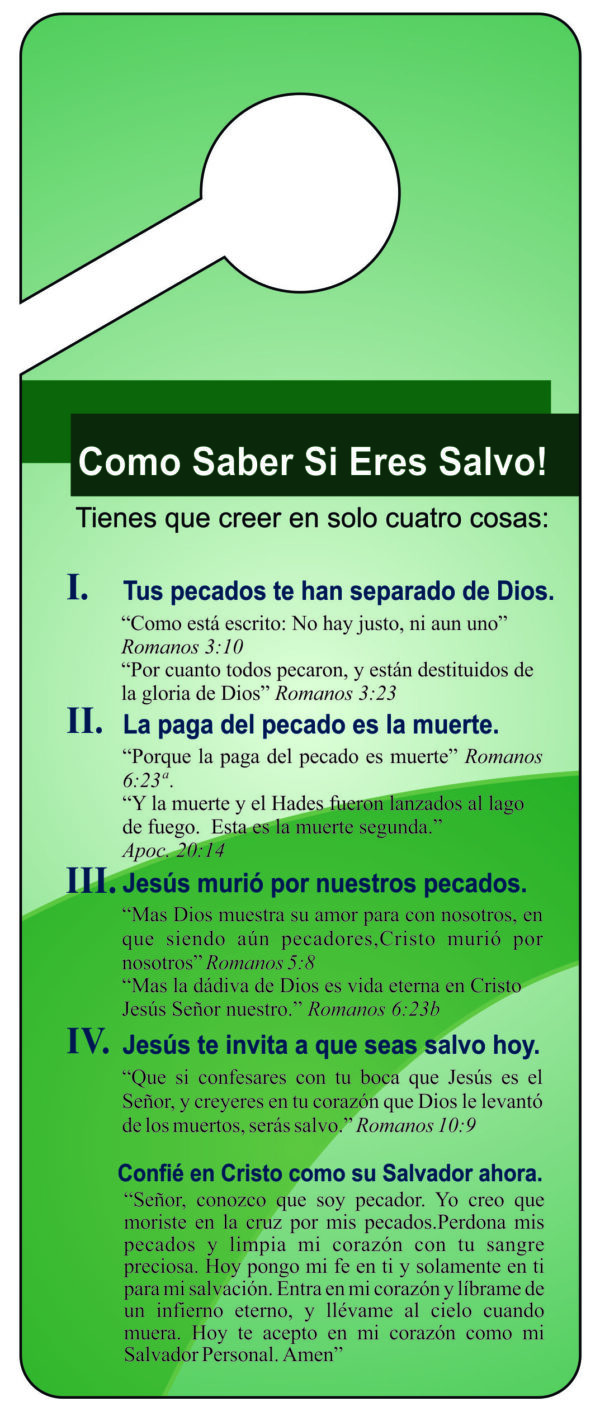 06 GREEN Custom Church Picture Door Hanger (SPANISH) - Image 2