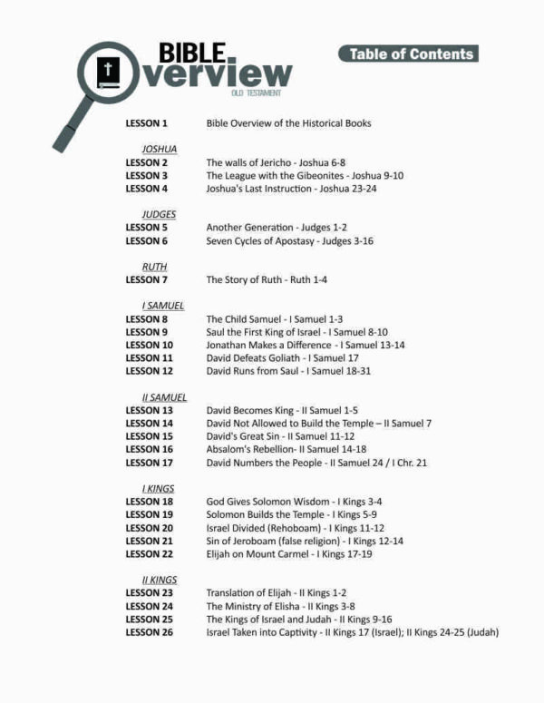 The Historical Books, Bible Overview Curriculum - Image 2