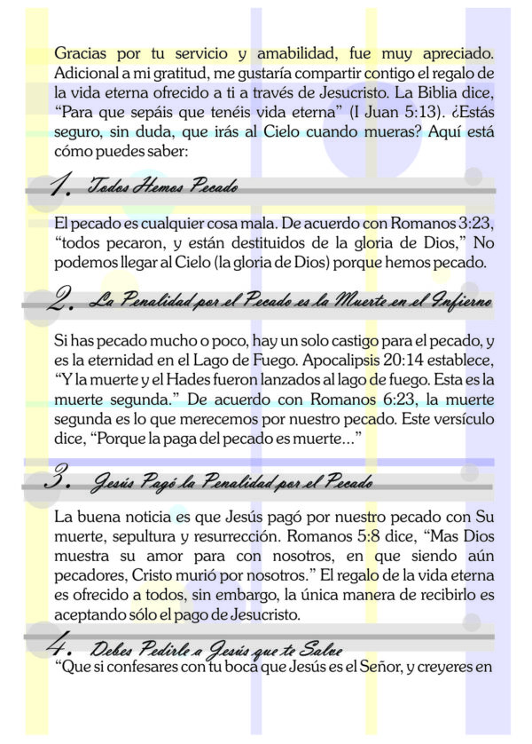 Thank You (SPANISH GOSPEL TRACT) - Image 3